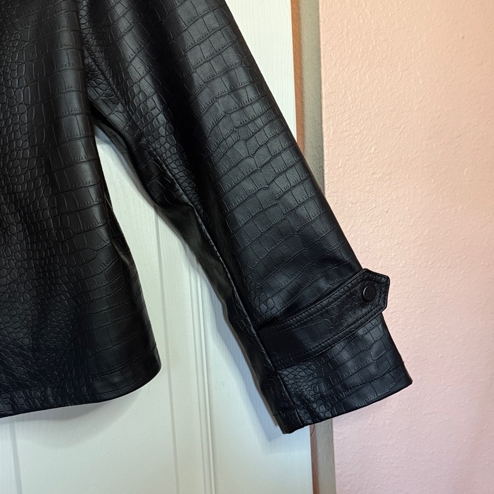 Marc New York Black Crocodile-Patterned Women's Jacket size S - Picture 3 of 10